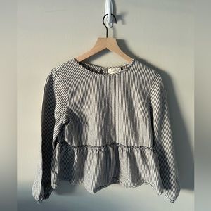 universal thread long sleeved blouse.  navy stripes.